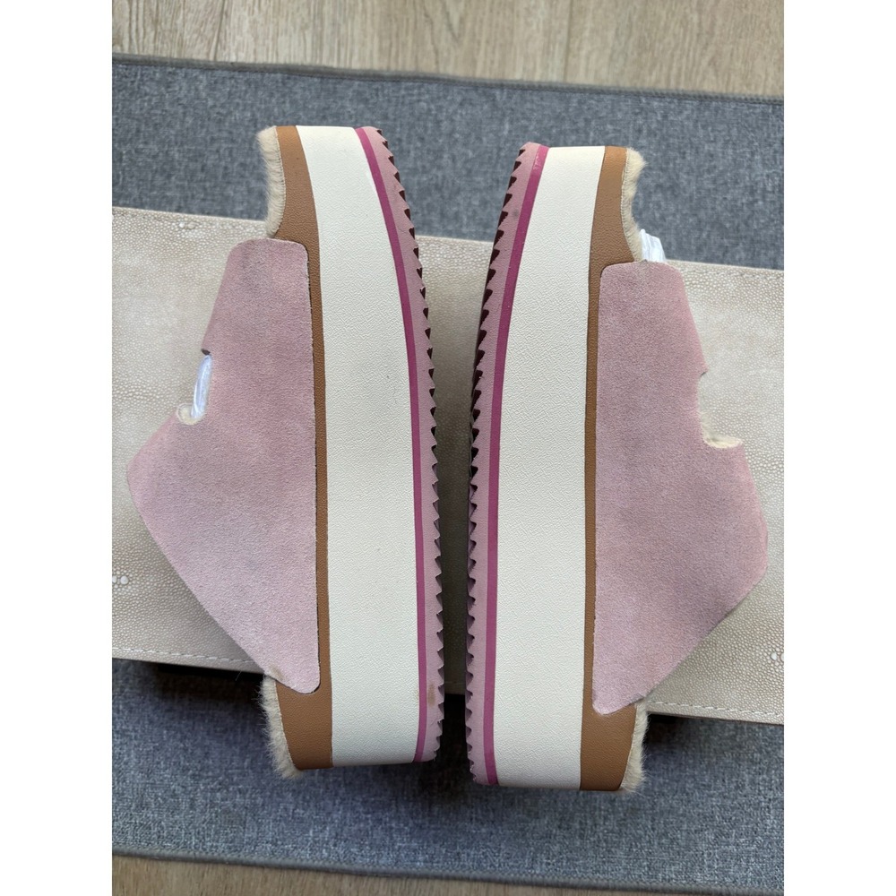 Reef Ojai Ciara Pink Suede Faux Shearling Platform Slide Sandals CJ7696 7 - Picture 8 of 9